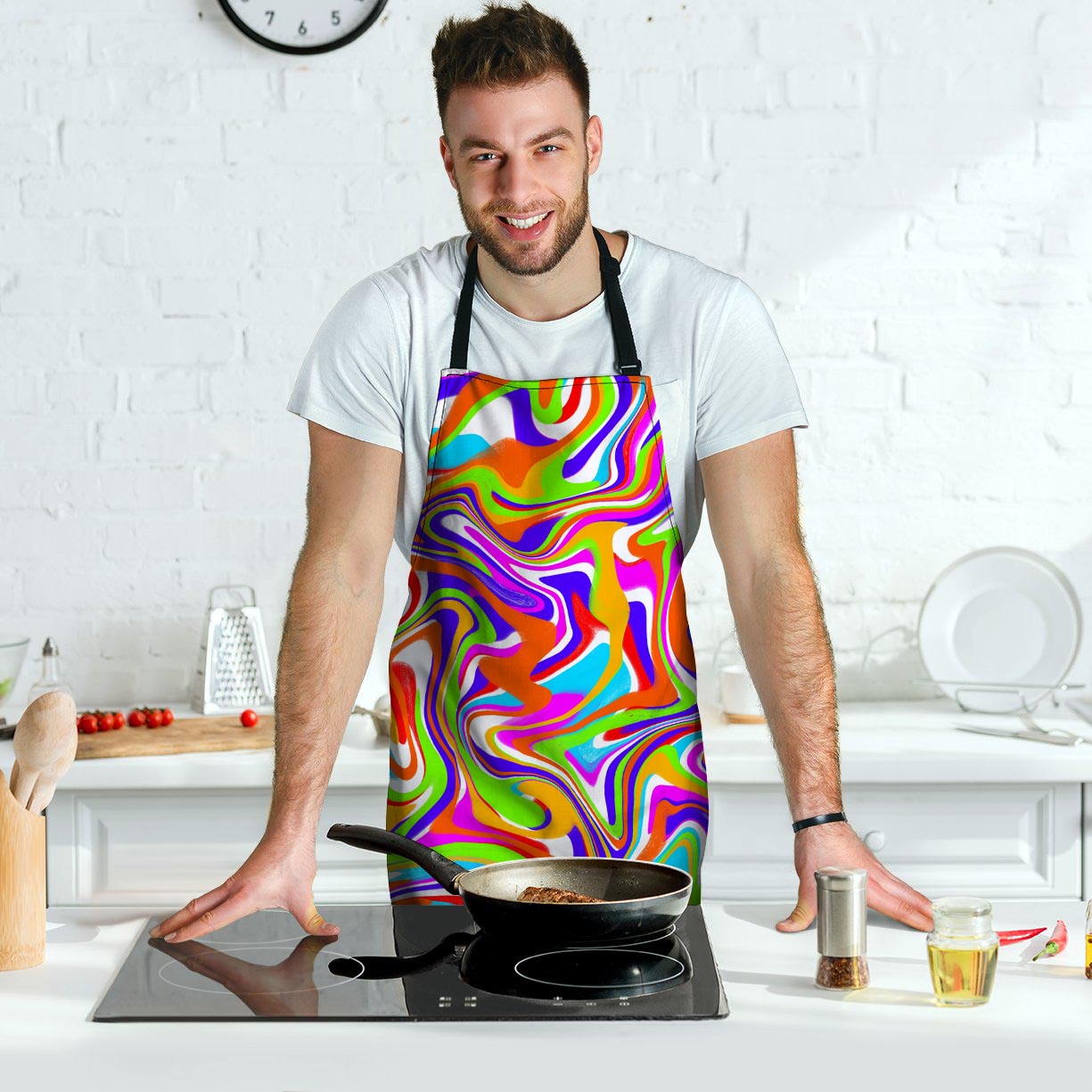 Colorful Abstract Men's Apron-grizzshop