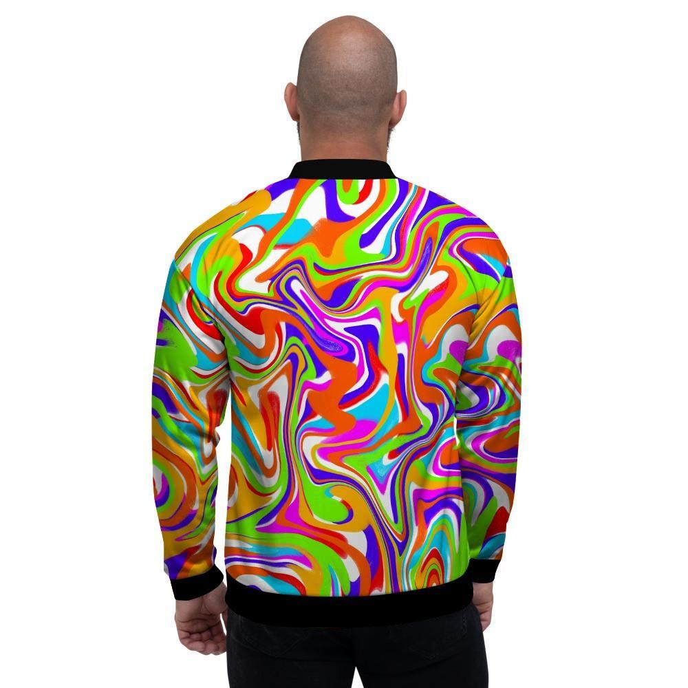Colorful Abstract Men's Bomber Jacket-grizzshop