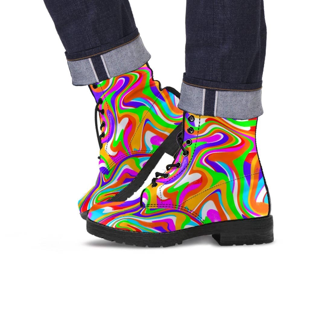 Colorful Abstract Men's Boots-grizzshop