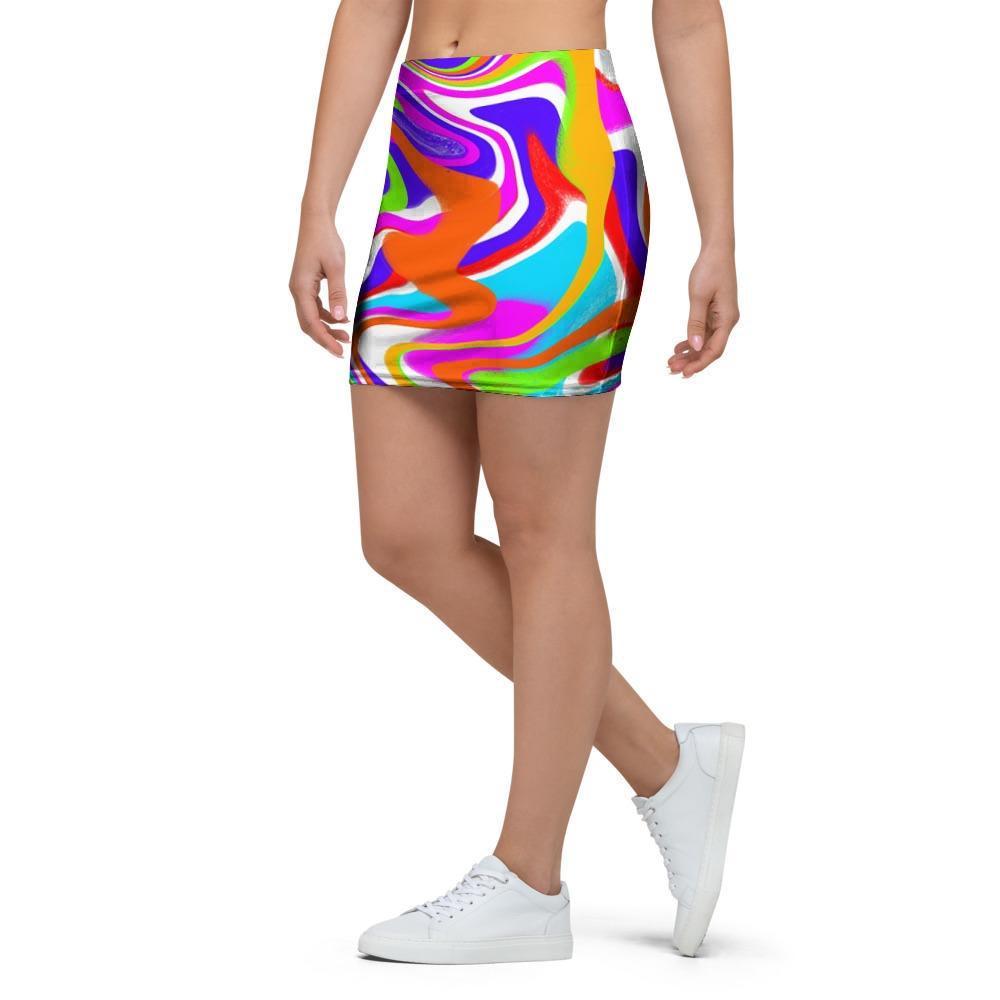 Colorful Abstract Mini Skirt-grizzshop