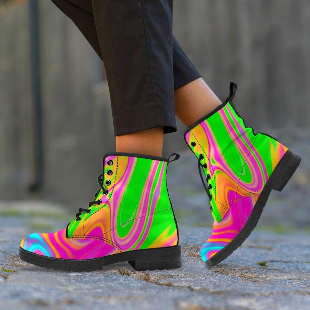 Colorful Abstract Paint Men's Boots-grizzshop
