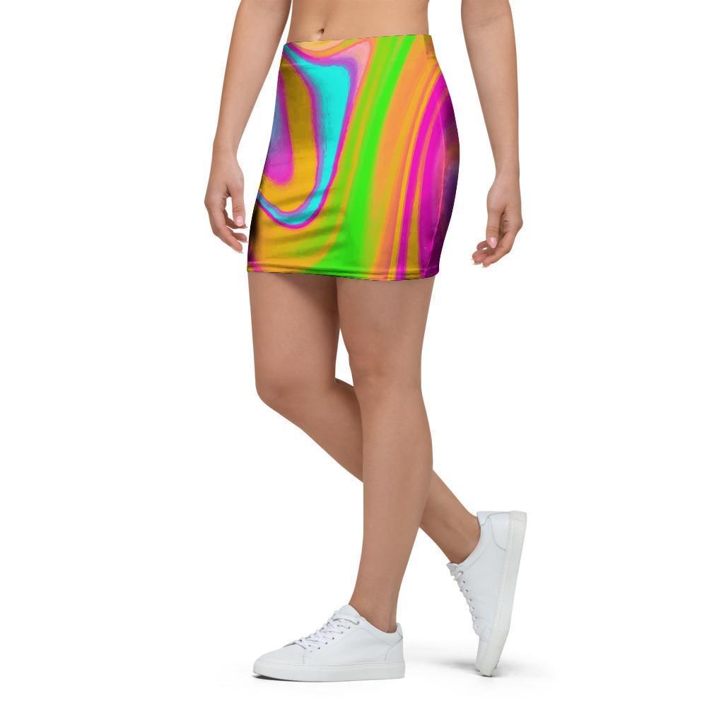 Colorful Abstract Paint Mini Skirt-grizzshop