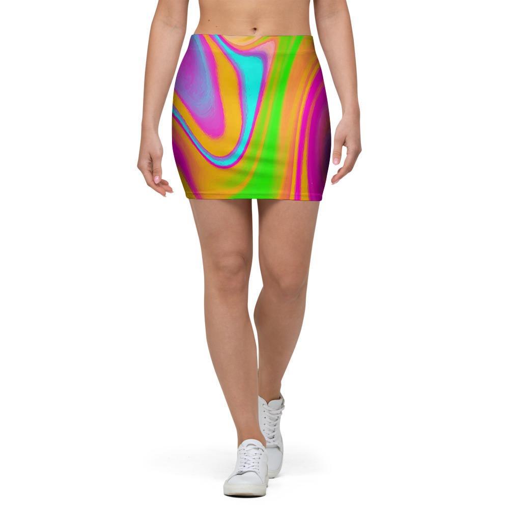 Colorful Abstract Paint Mini Skirt-grizzshop