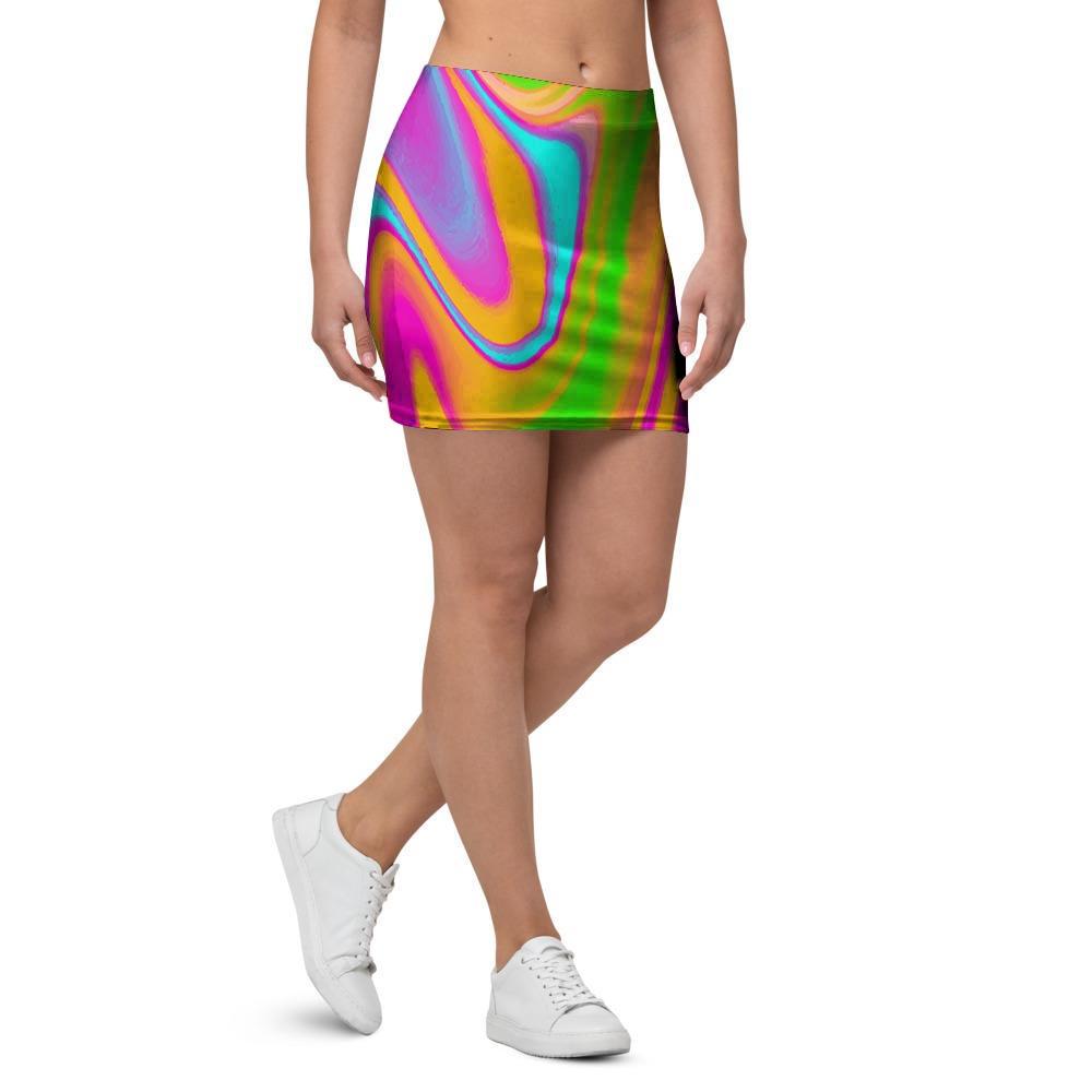 Colorful Abstract Paint Mini Skirt-grizzshop