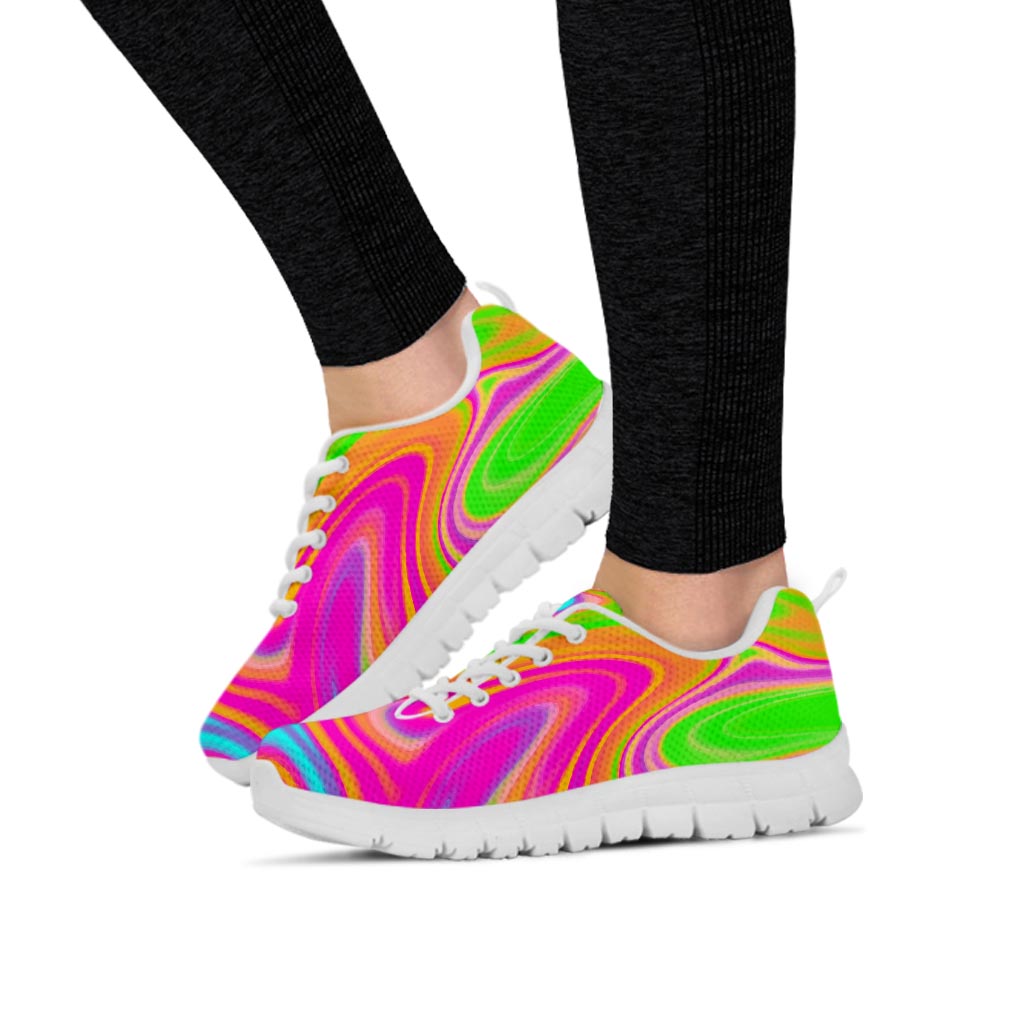 Colorful Abstract Paint Women's Sneakers-grizzshop