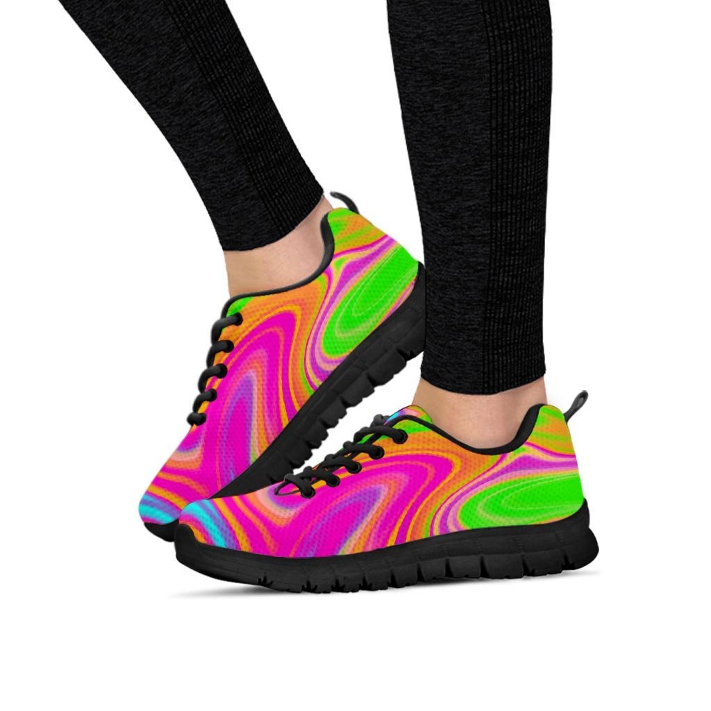 Colorful Abstract Paint Women's Sneakers-grizzshop
