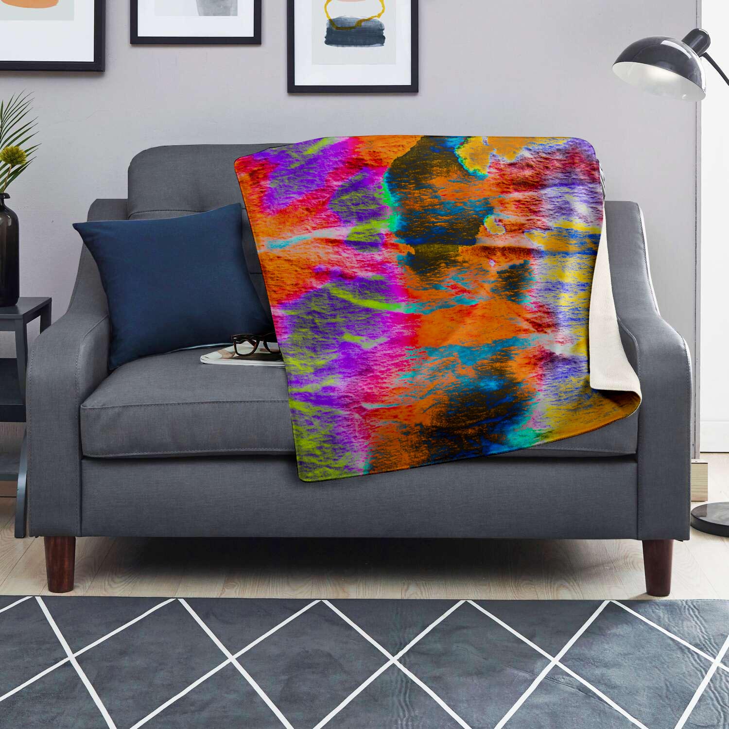 Colorful Abstract Tie Dye Blanket-grizzshop