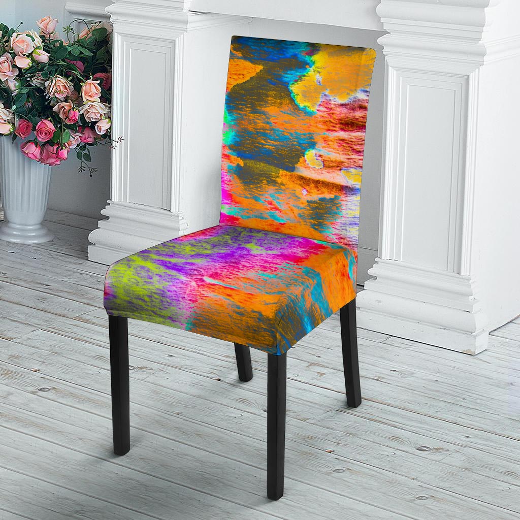 Colorful Abstract Tie Dye Chair Cover-grizzshop