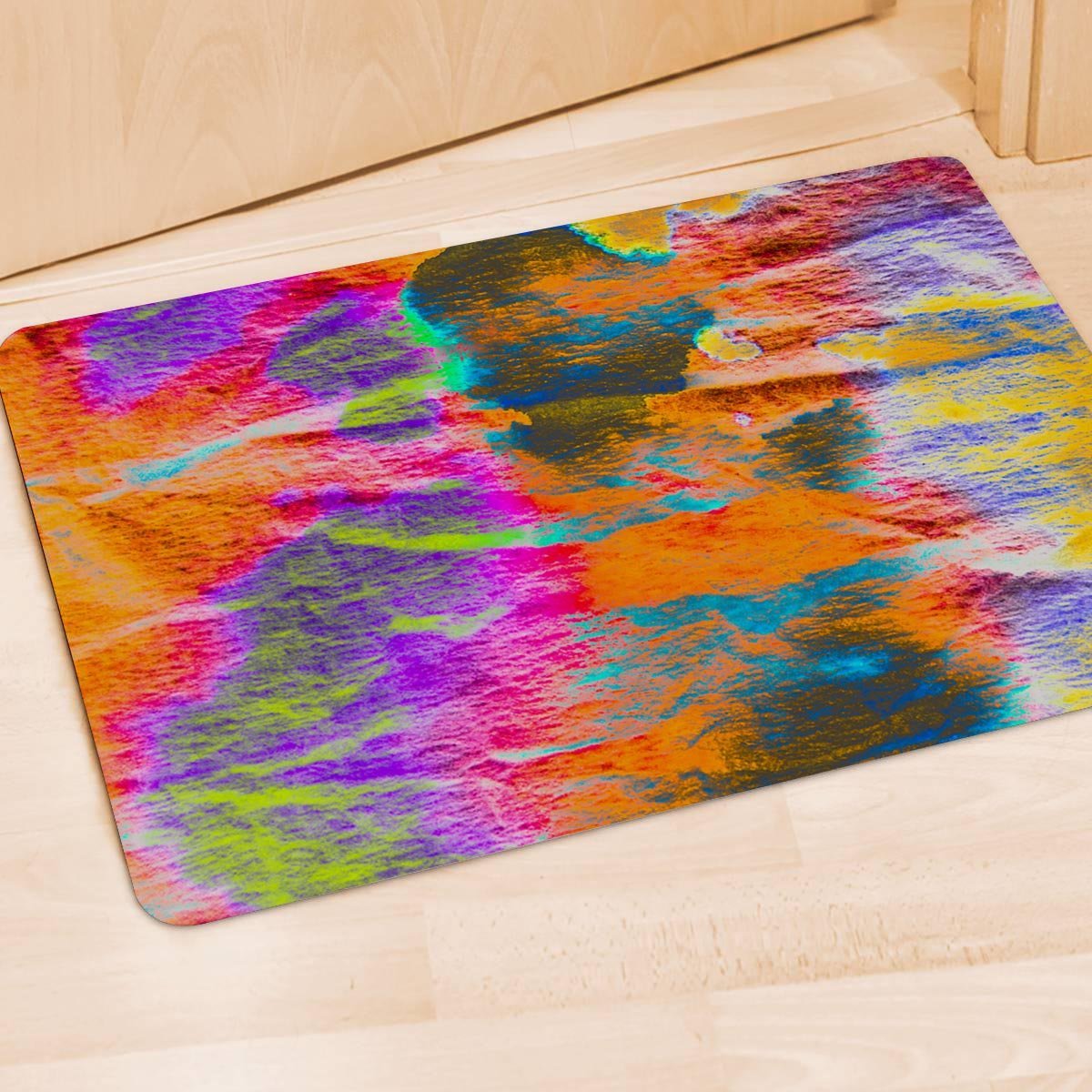 Colorful Abstract Tie Dye Door Mat-grizzshop