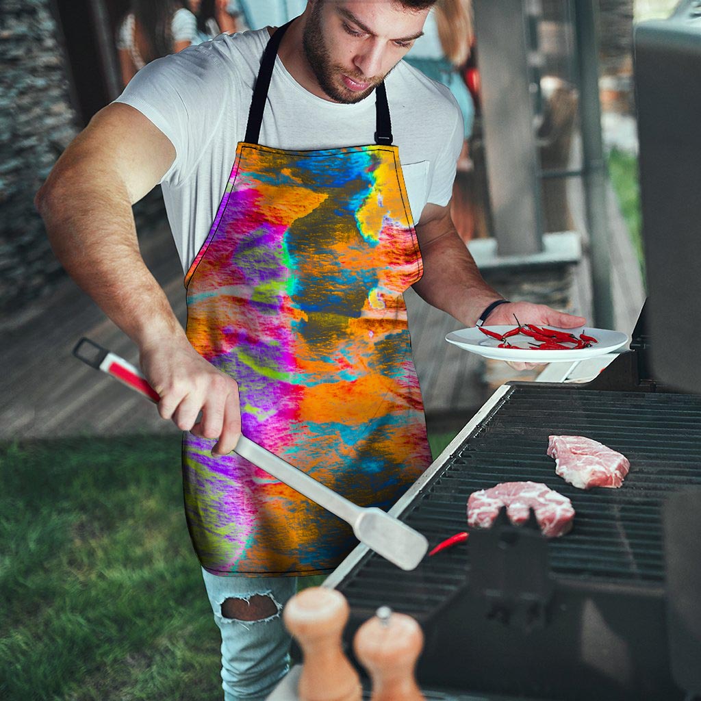 Colorful Abstract Tie Dye Men's Apron-grizzshop