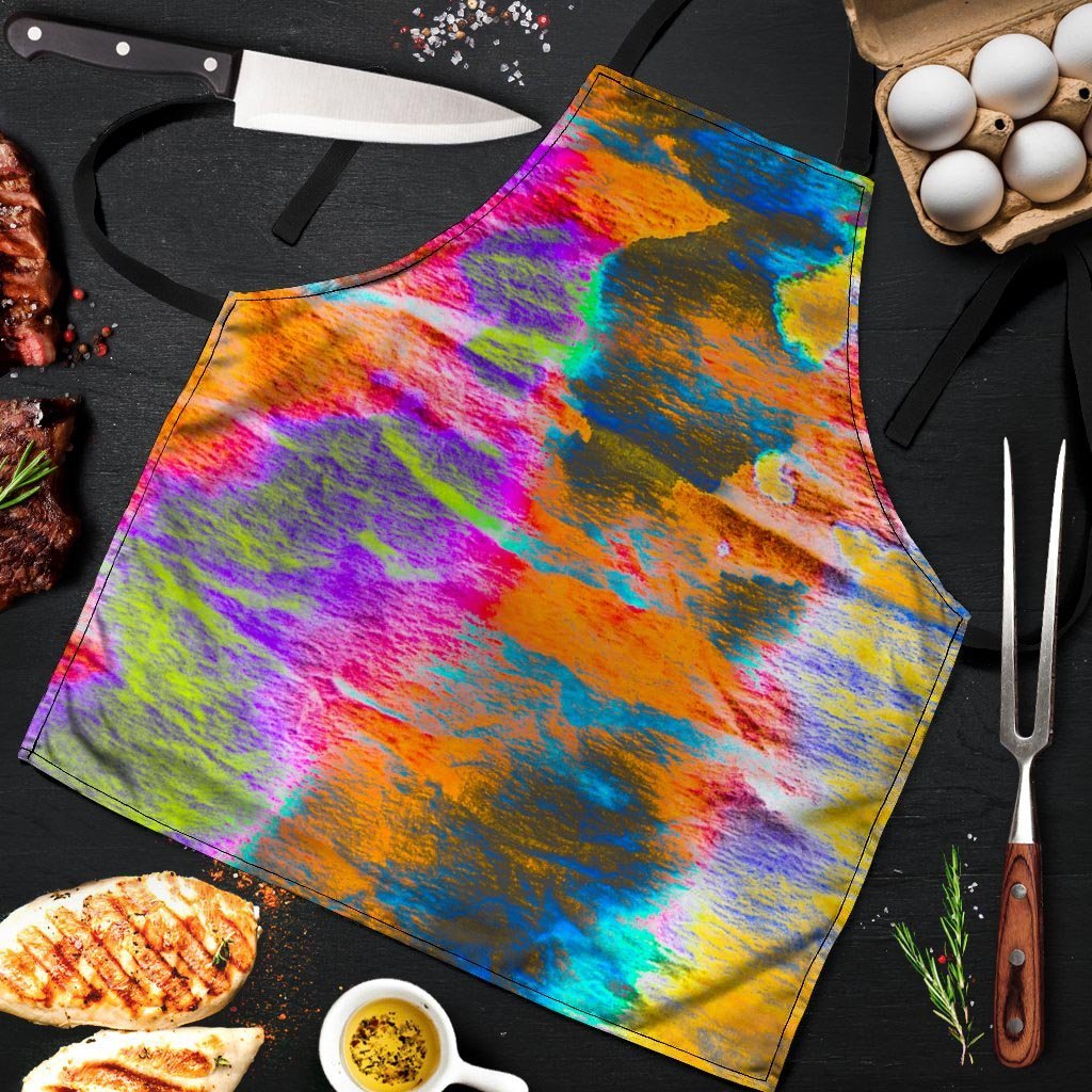 Colorful Abstract Tie Dye Men's Apron-grizzshop