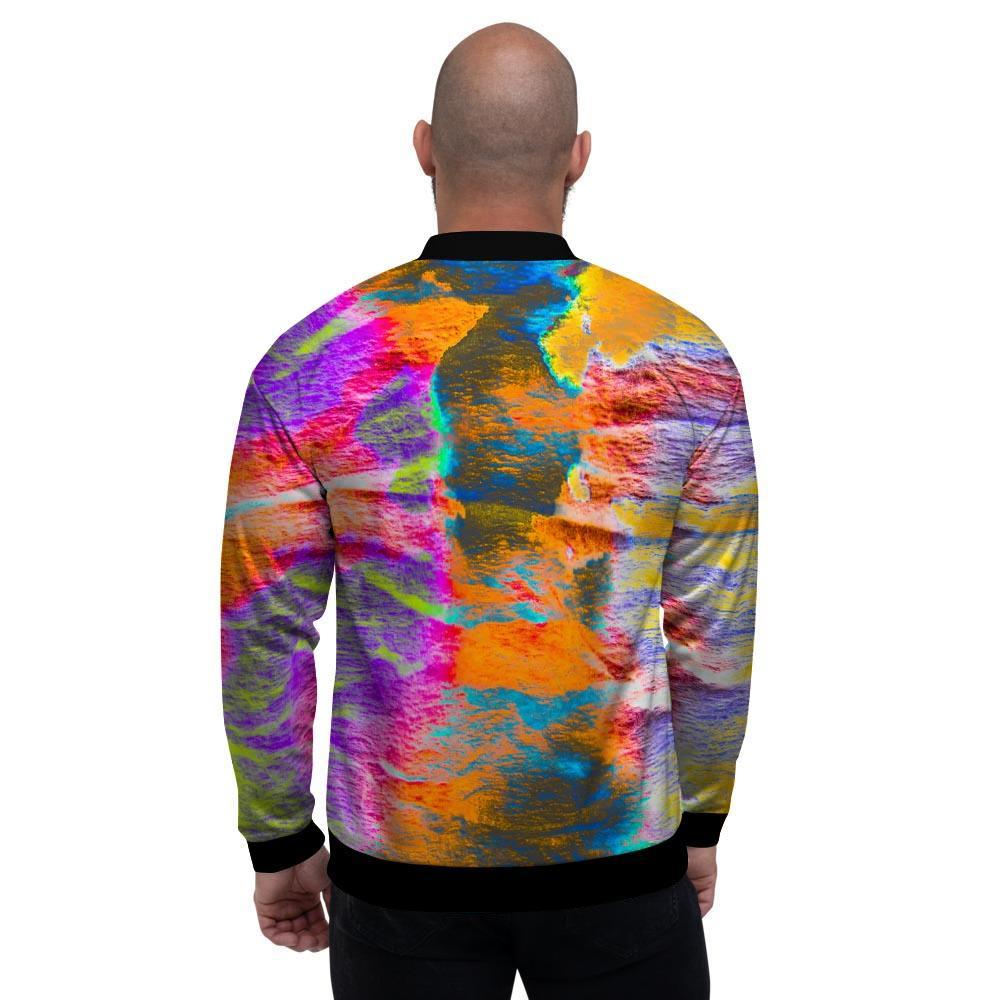 Colorful Abstract Tie Dye Men's Bomber Jacket-grizzshop