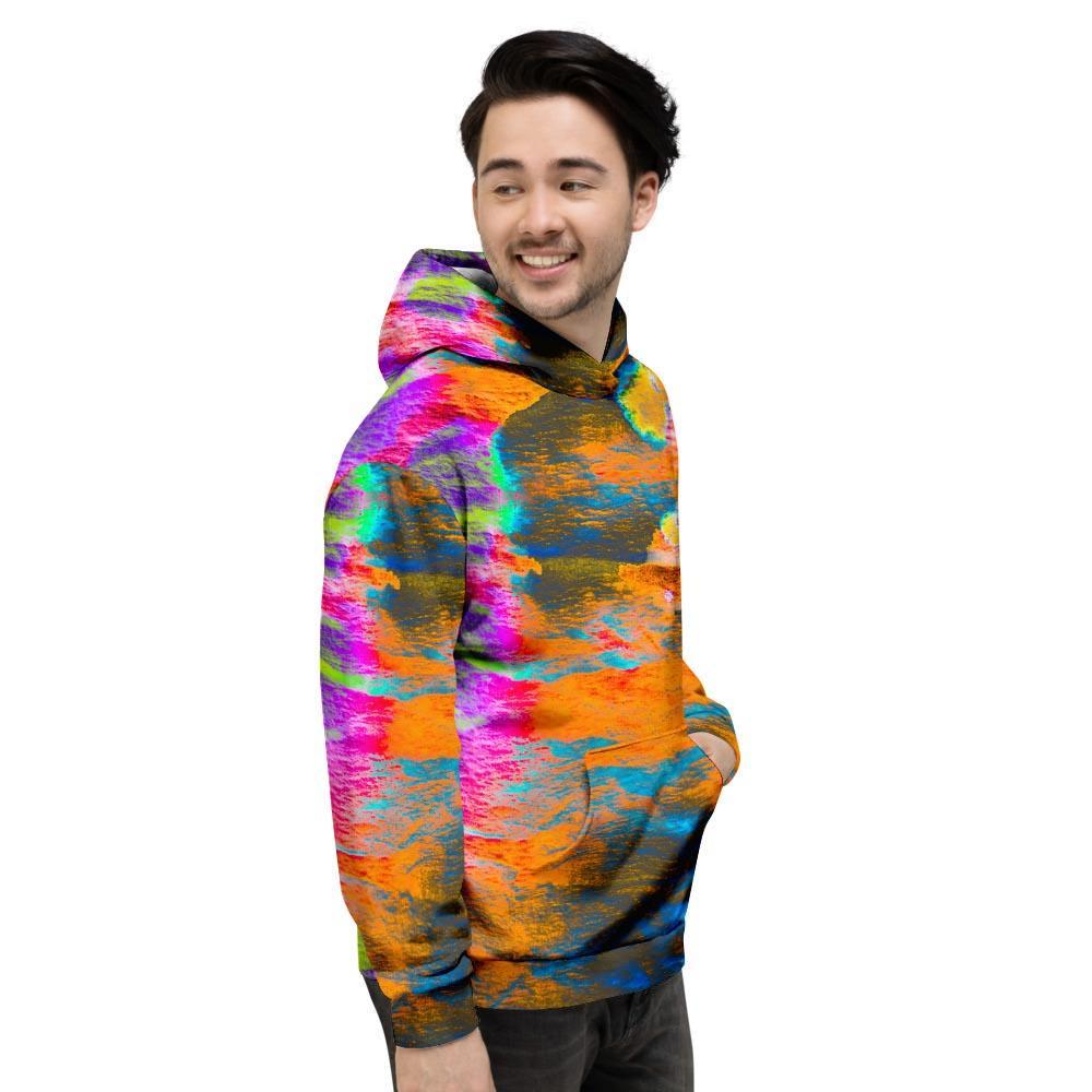 Colorful Abstract Tie Dye Men's Hoodie-grizzshop