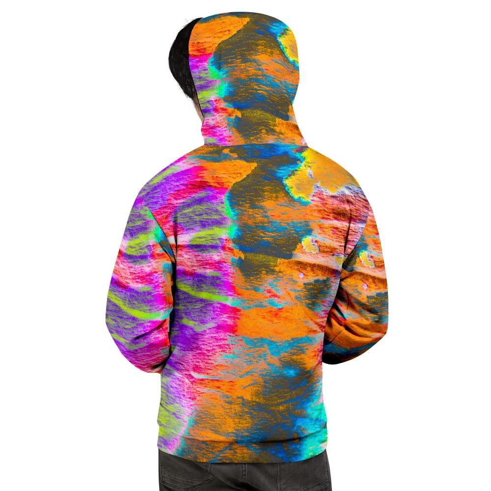Colorful Abstract Tie Dye Men's Hoodie-grizzshop
