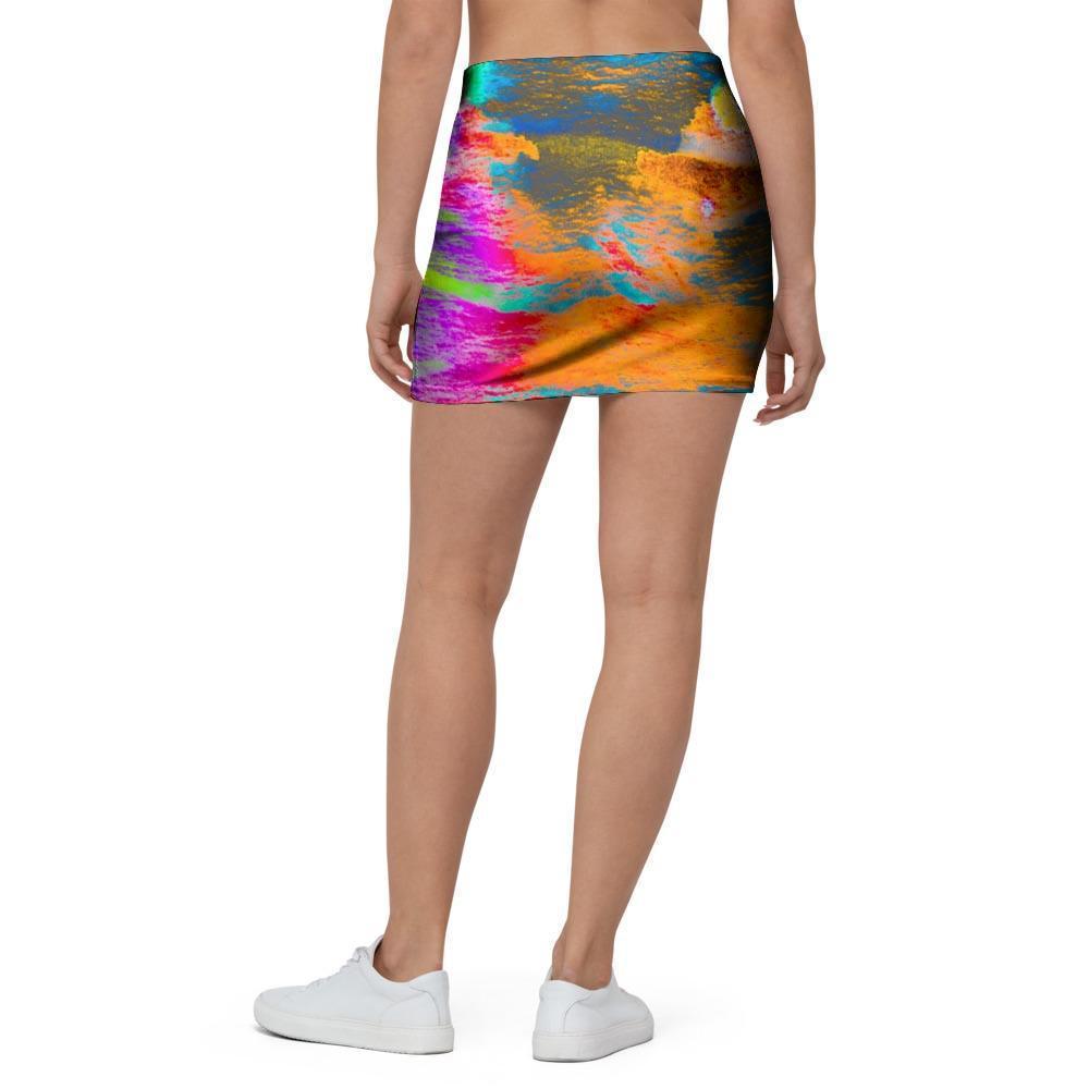 Colorful Abstract Tie Dye Mini Skirt-grizzshop