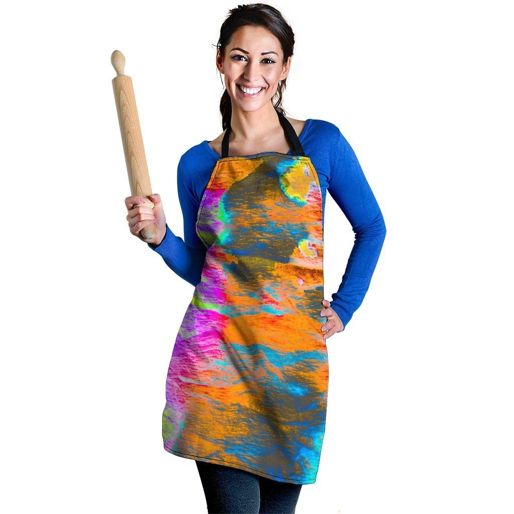 Colorful Abstract Tie Dye Women's Apron-grizzshop