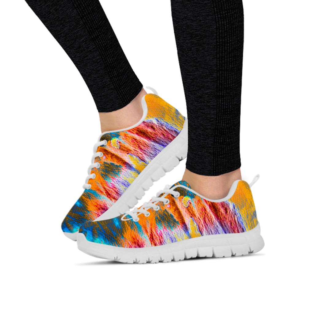Colorful Abstract Tie Dye Women's Sneakers-grizzshop