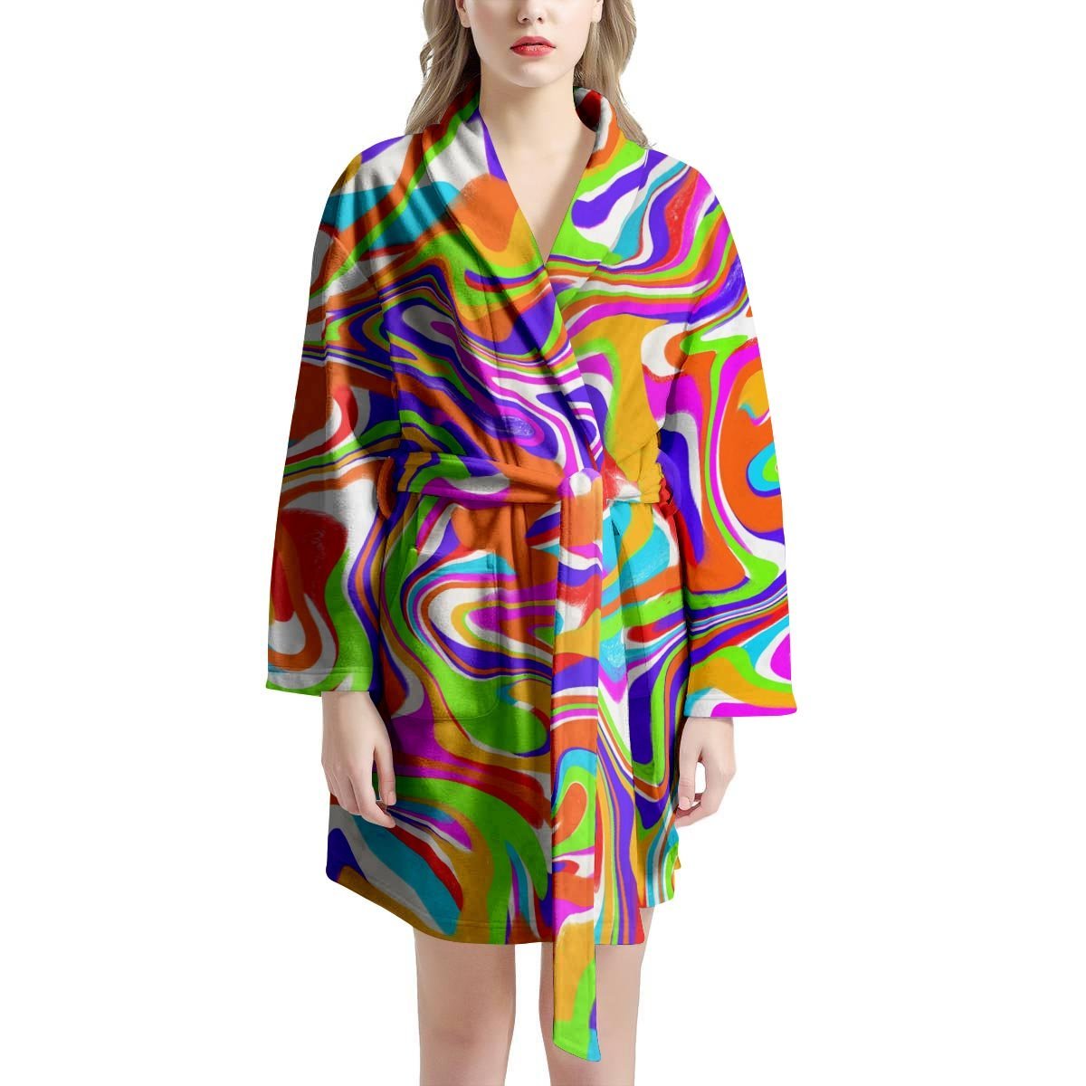 Colorful Abstract Women's Robe-grizzshop