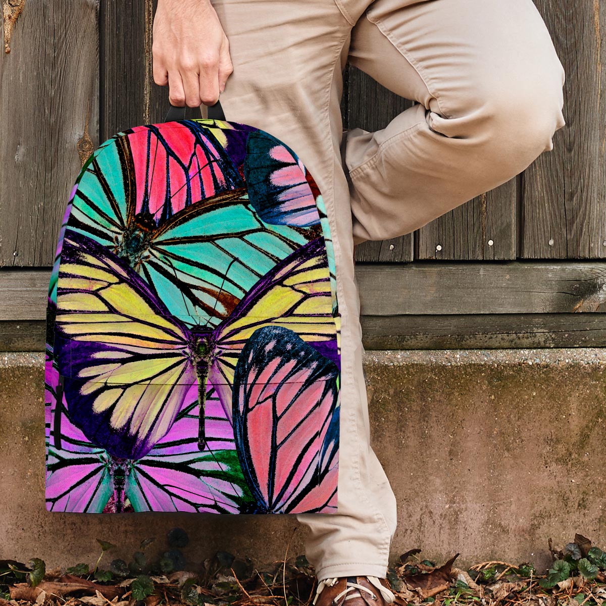 Colorful Butterfly Print Backpack-grizzshop