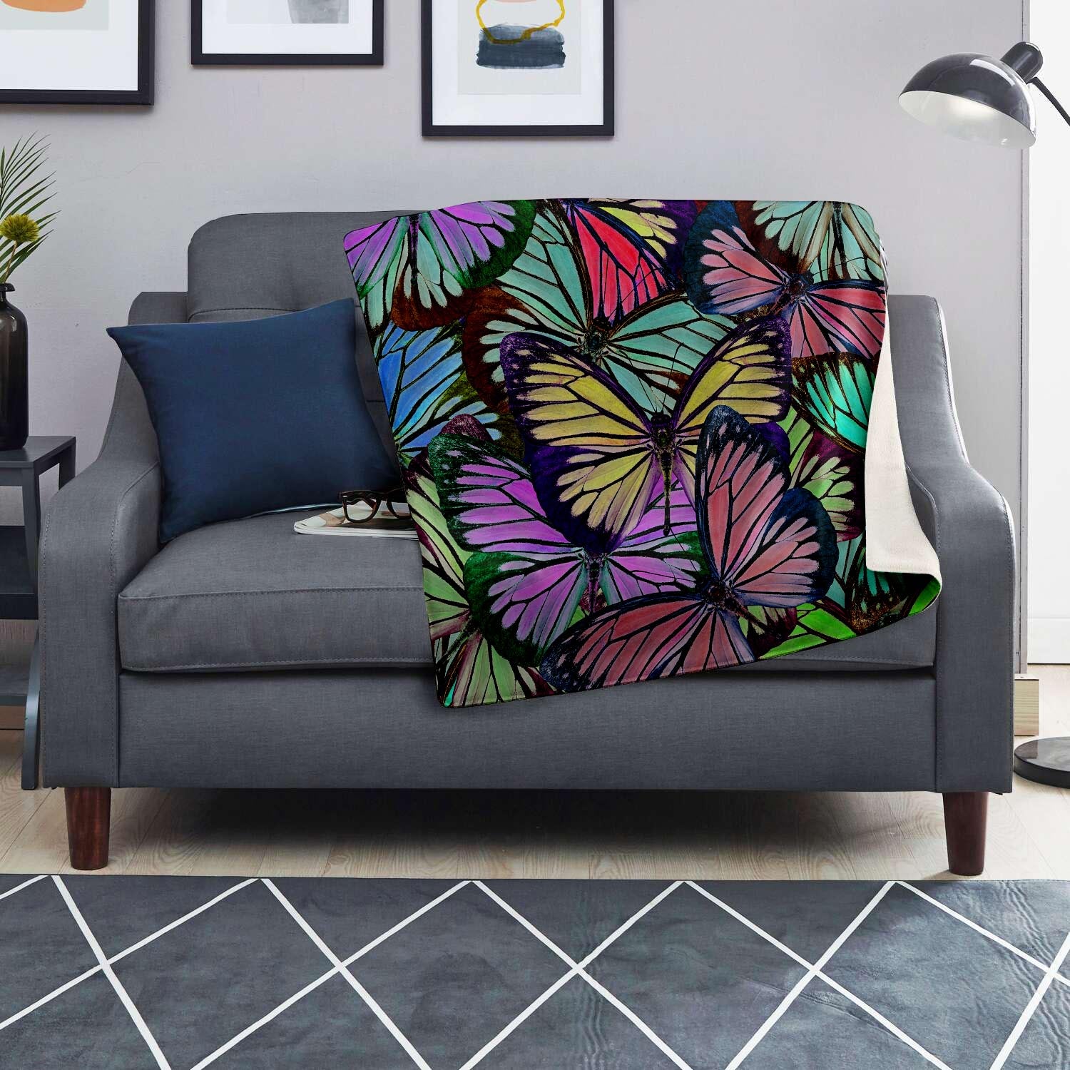 Colorful Butterfly Print Blanket-grizzshop