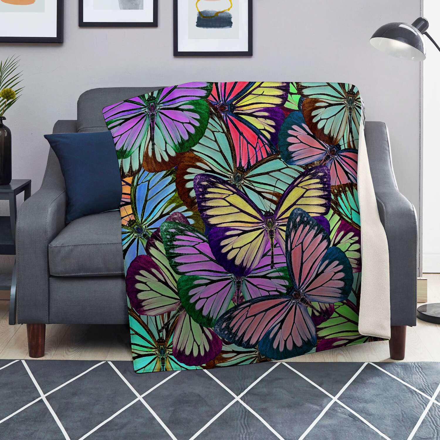Colorful Butterfly Print Blanket-grizzshop