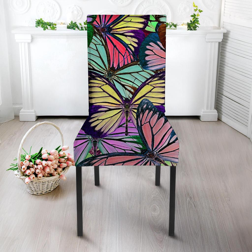 Colorful Butterfly Print Chair Cover-grizzshop