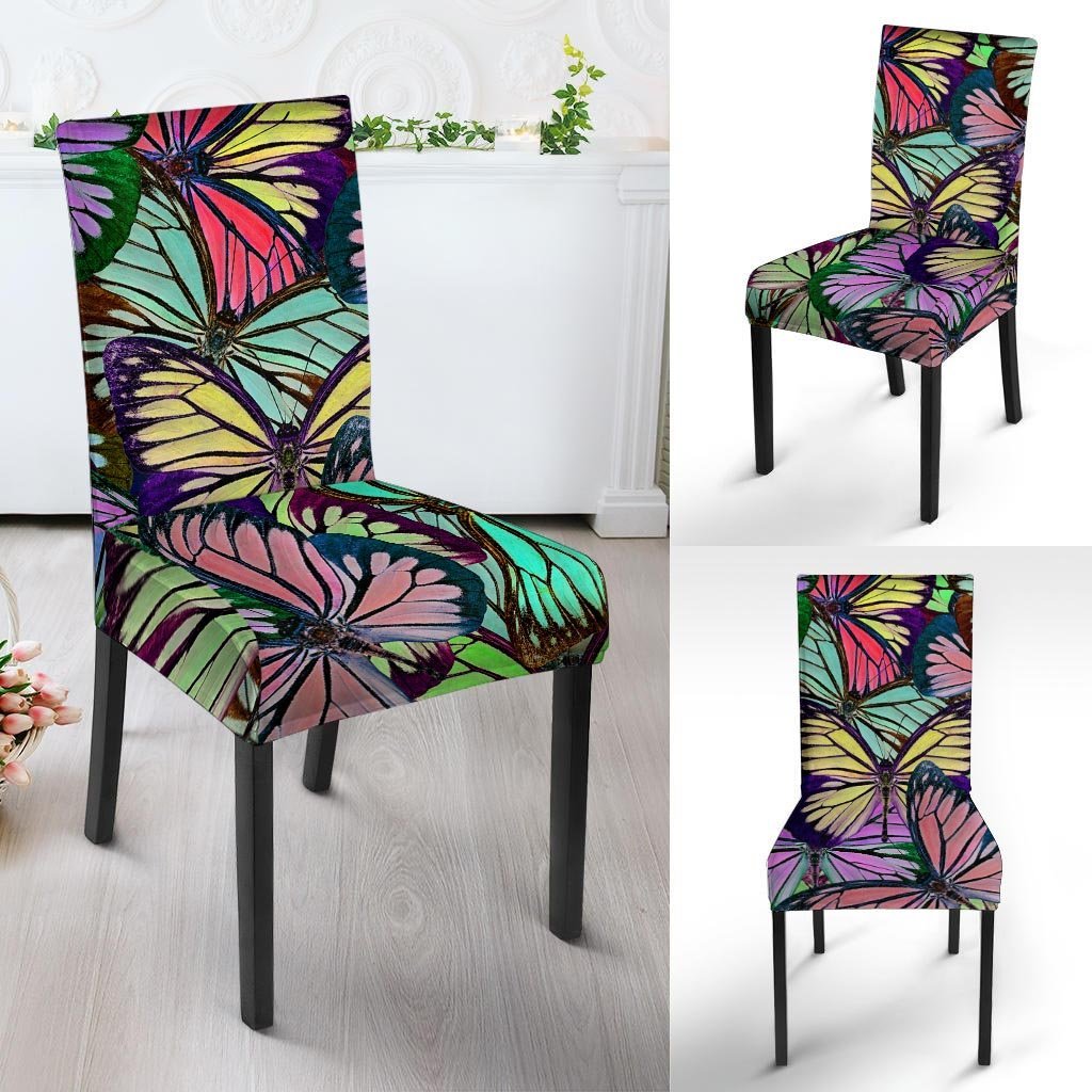 Colorful Butterfly Print Chair Cover-grizzshop