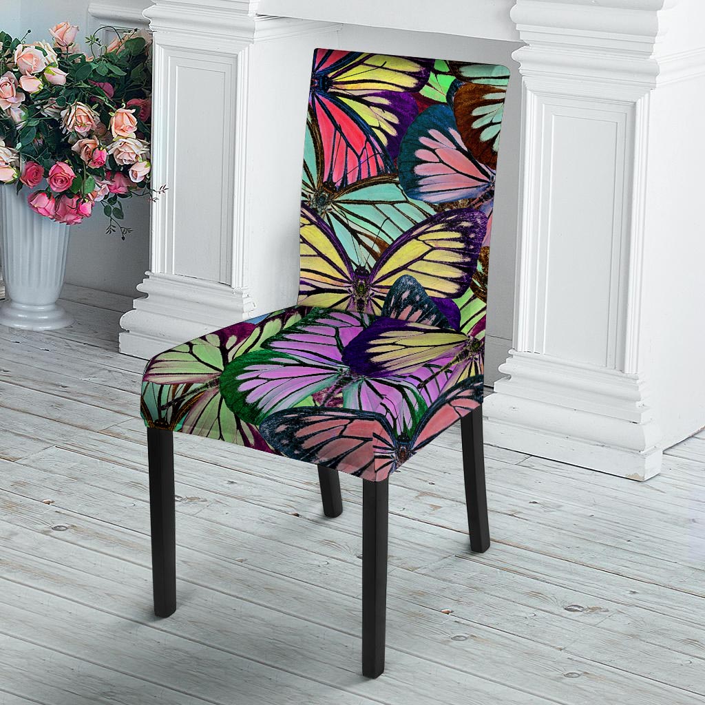 Colorful Butterfly Print Chair Cover-grizzshop