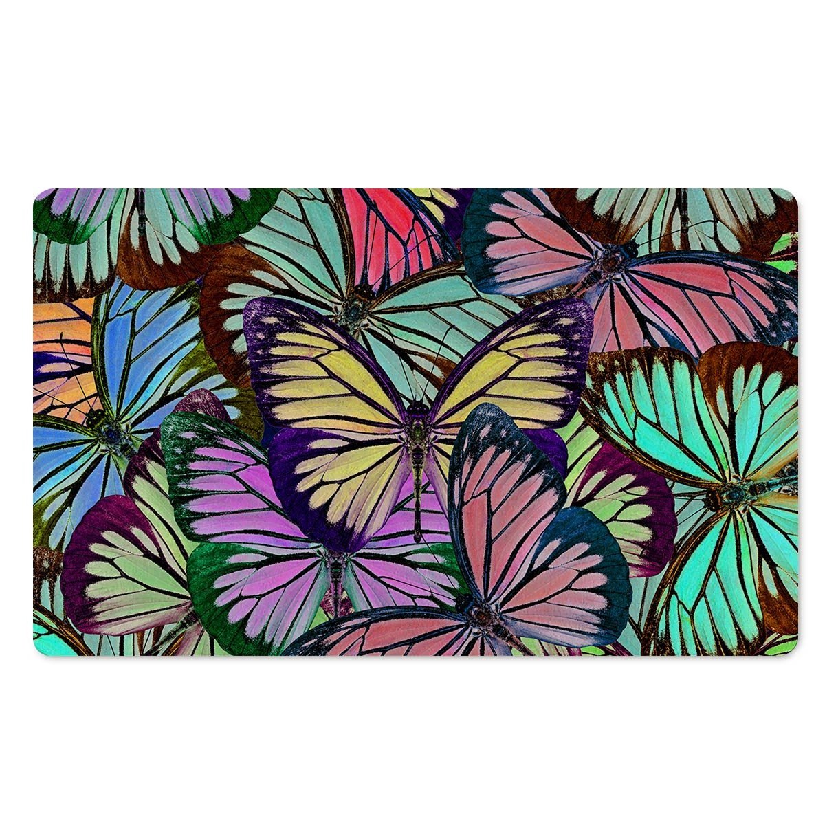 Colorful Butterfly Print Door Mat-grizzshop