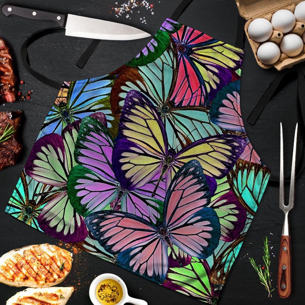 Colorful Butterfly Print Men's Apron-grizzshop