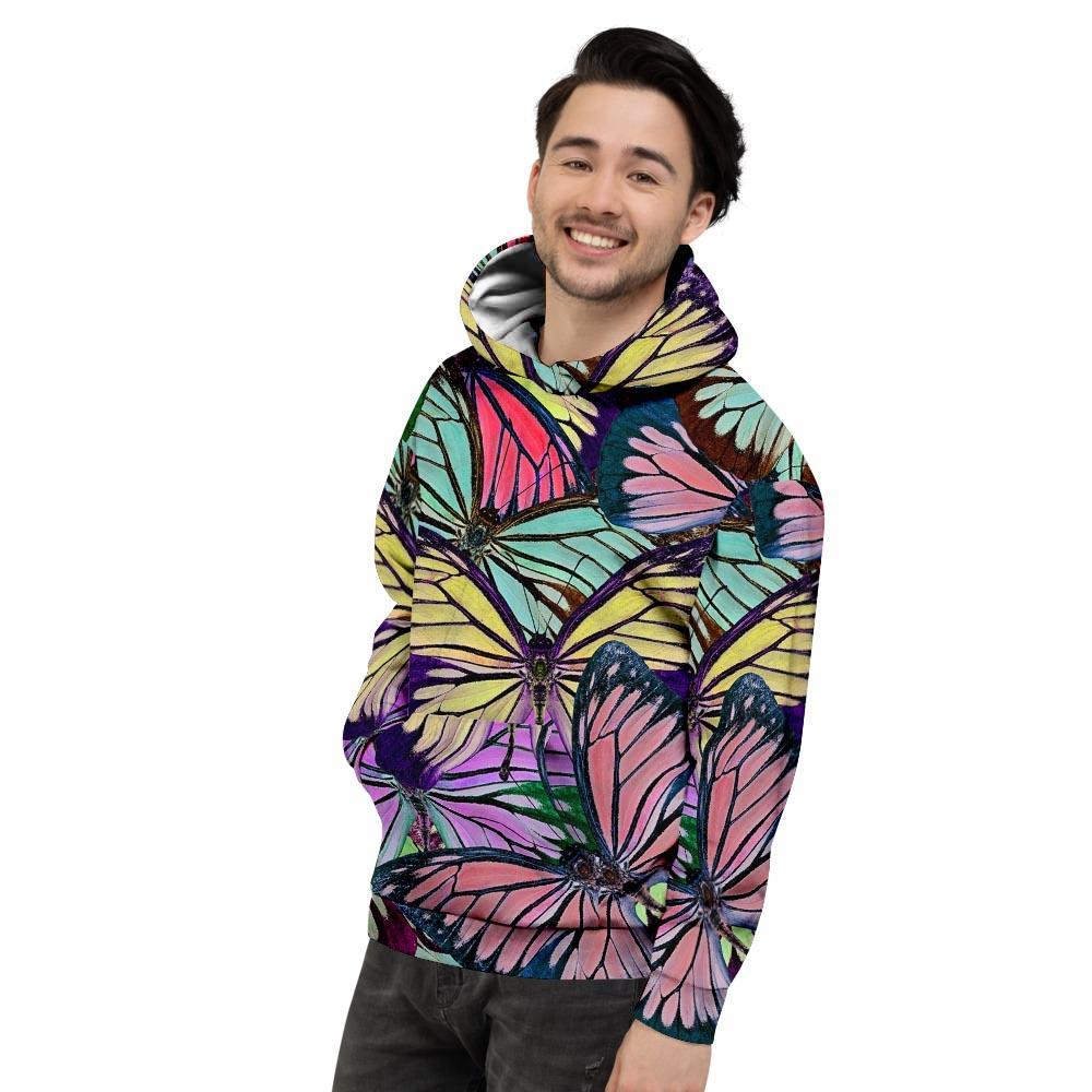 Colorful Butterfly Print Men's Hoodie-grizzshop