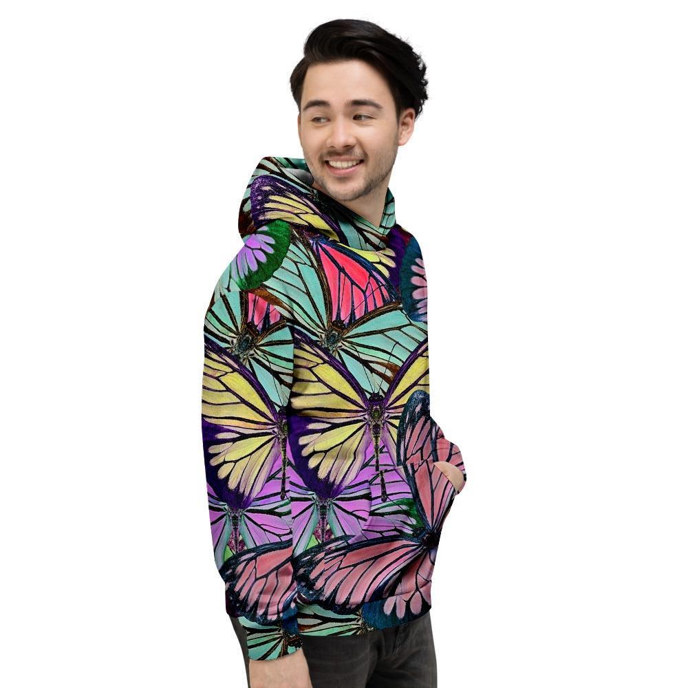 Colorful Butterfly Print Men's Hoodie-grizzshop