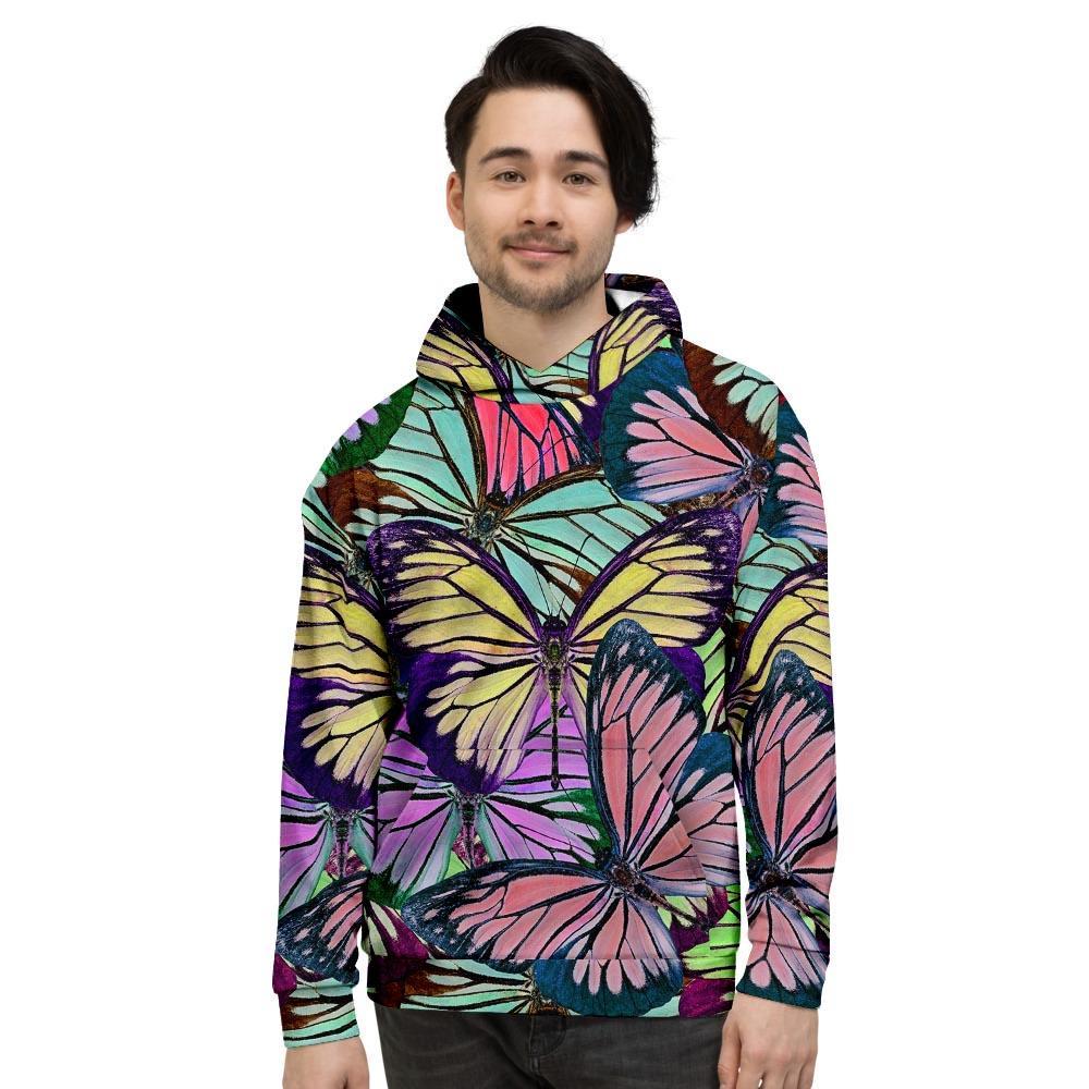 Colorful Butterfly Print Men's Hoodie-grizzshop