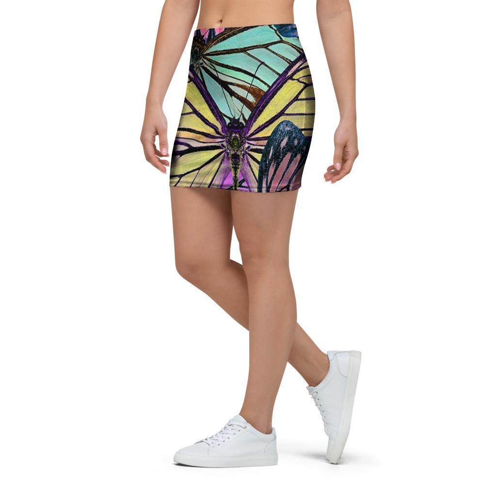 Colorful Butterfly Print Mini Skirt-grizzshop