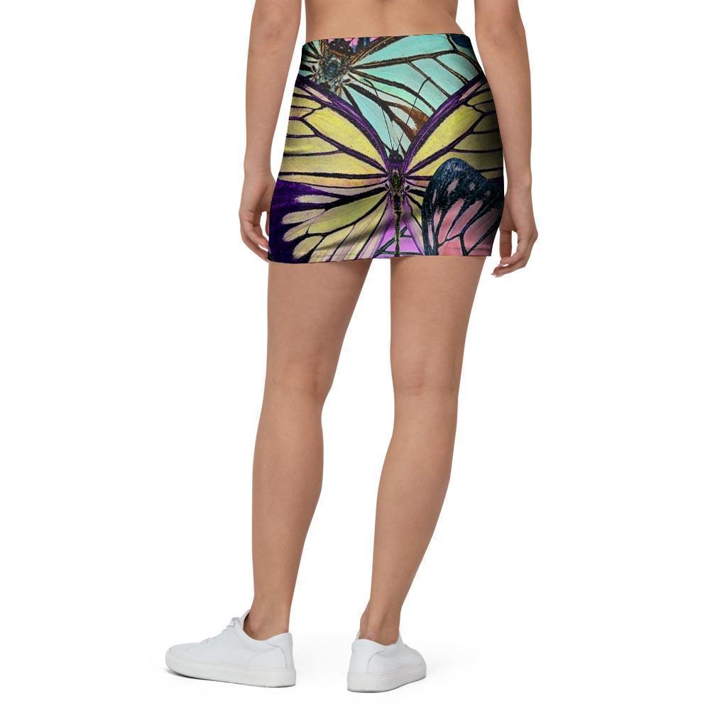 Colorful Butterfly Print Mini Skirt-grizzshop