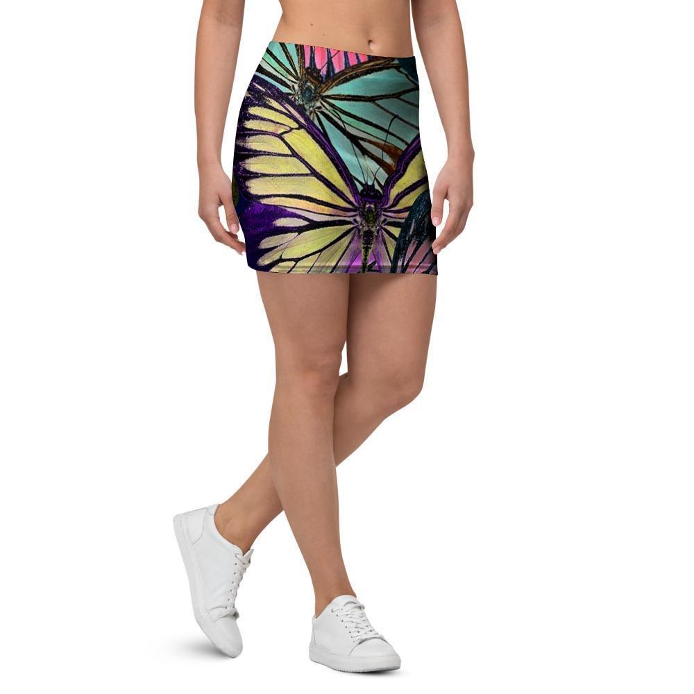 Colorful Butterfly Print Mini Skirt-grizzshop