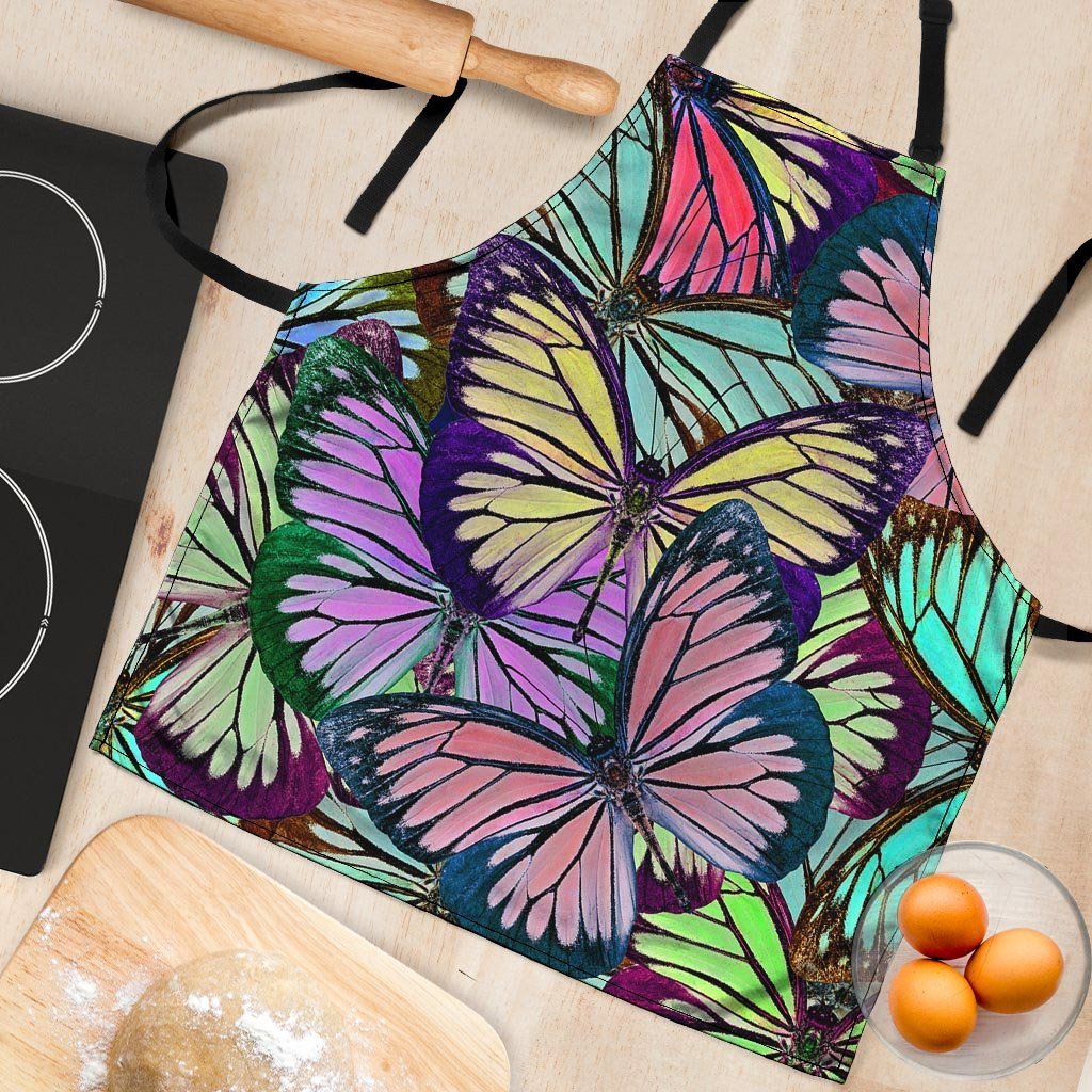 Colorful Butterfly Print Women's Apron-grizzshop