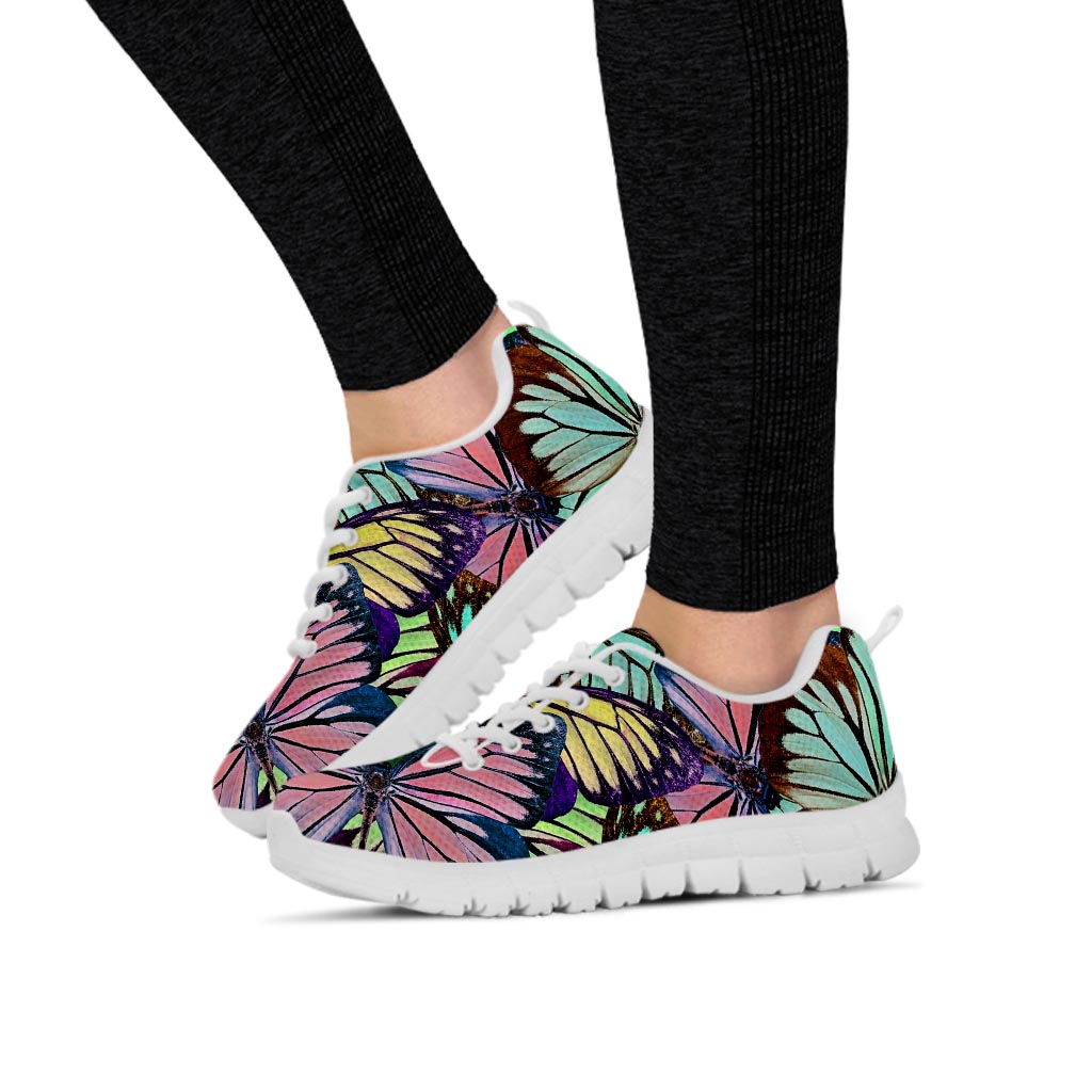 Colorful Butterfly Print Women's Sneakers-grizzshop