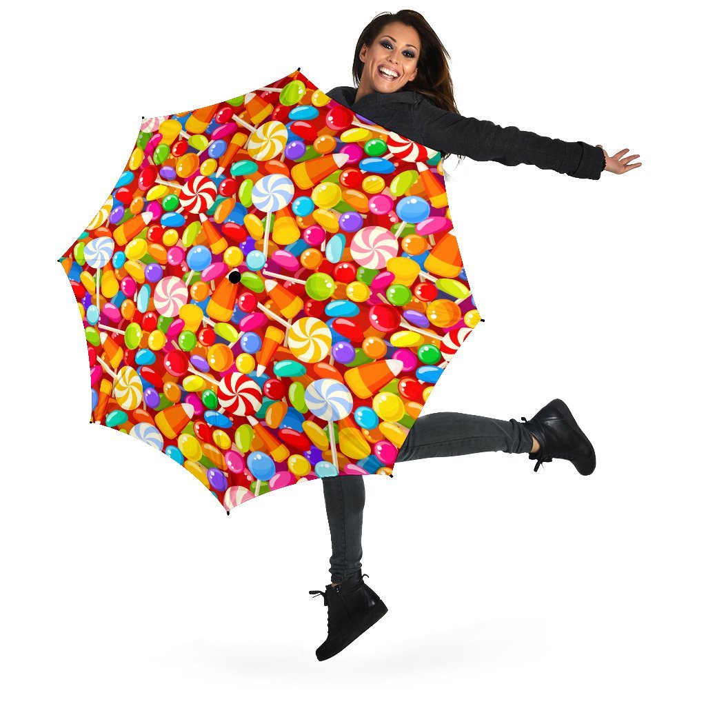 Colorful Candy Pattern Print Automatic Foldable Umbrella-grizzshop