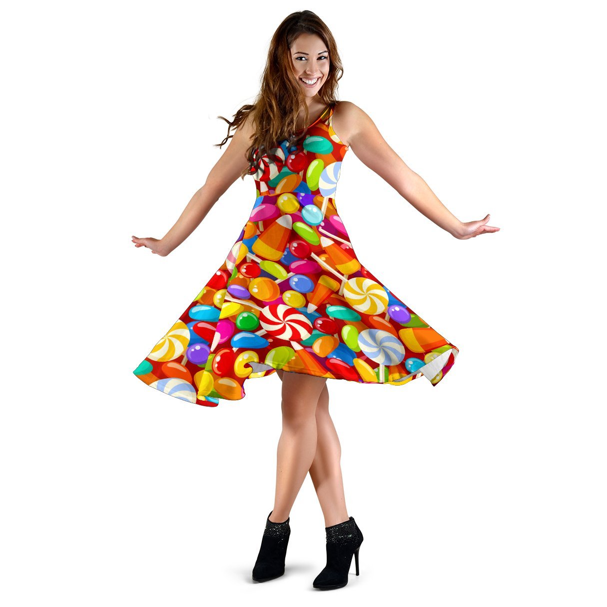 Colorful Candy Pattern Print Dress-grizzshop
