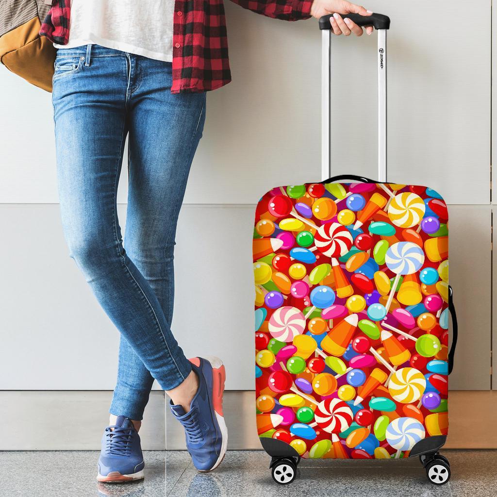 Colorful Candy Pattern Print Luggage Cover Protector-grizzshop