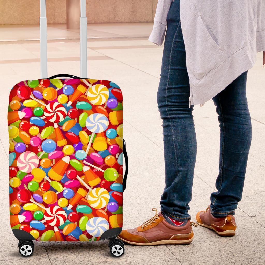Colorful Candy Pattern Print Luggage Cover Protector-grizzshop