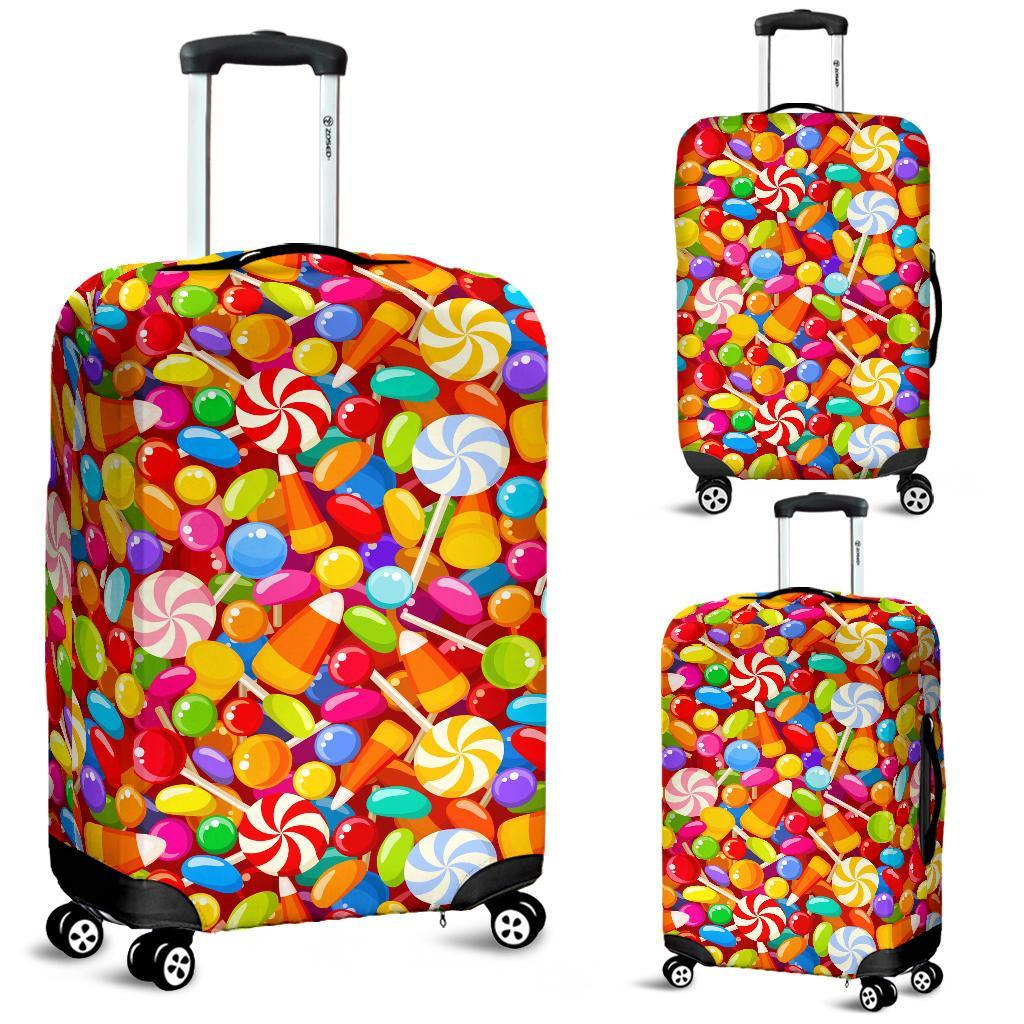 Colorful Candy Pattern Print Luggage Cover Protector-grizzshop
