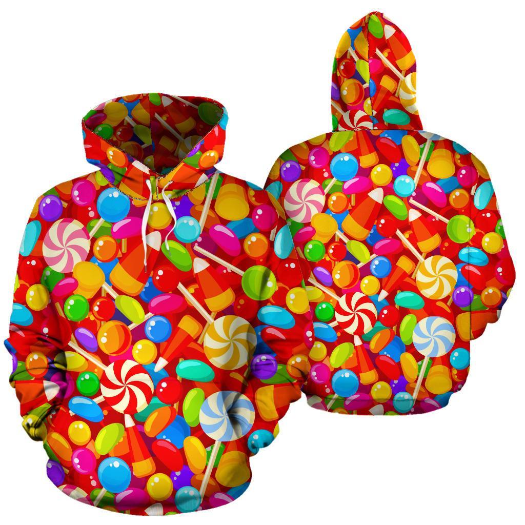 Colorful Candy Pattern Print Men Women Pullover Hoodie-grizzshop