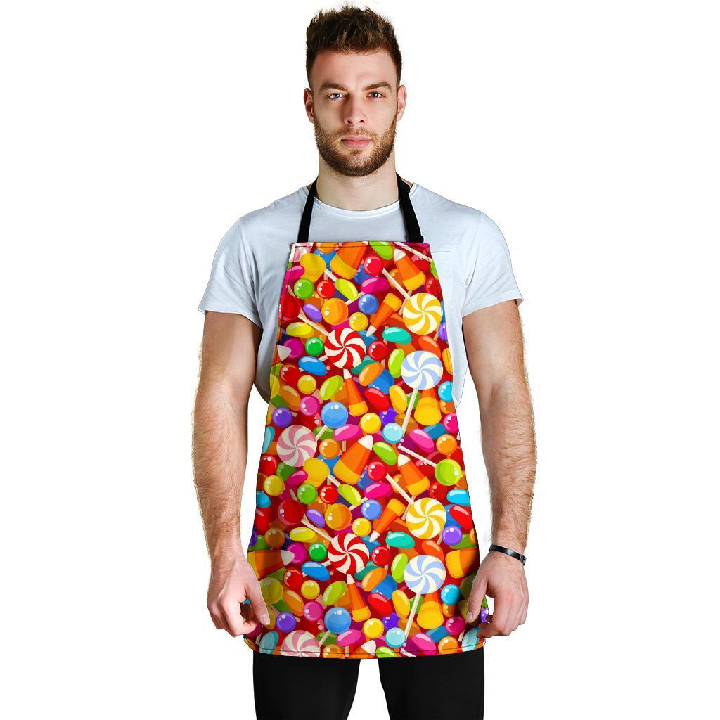 Colorful Candy Pattern Print Men's Apron-grizzshop