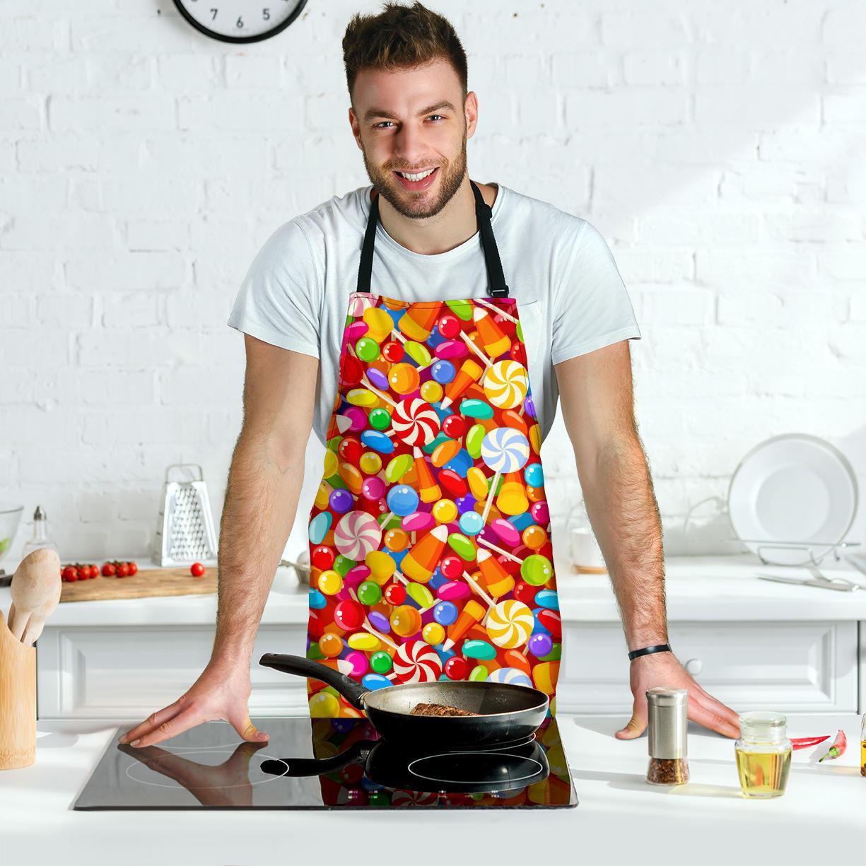 Colorful Candy Pattern Print Men's Apron-grizzshop