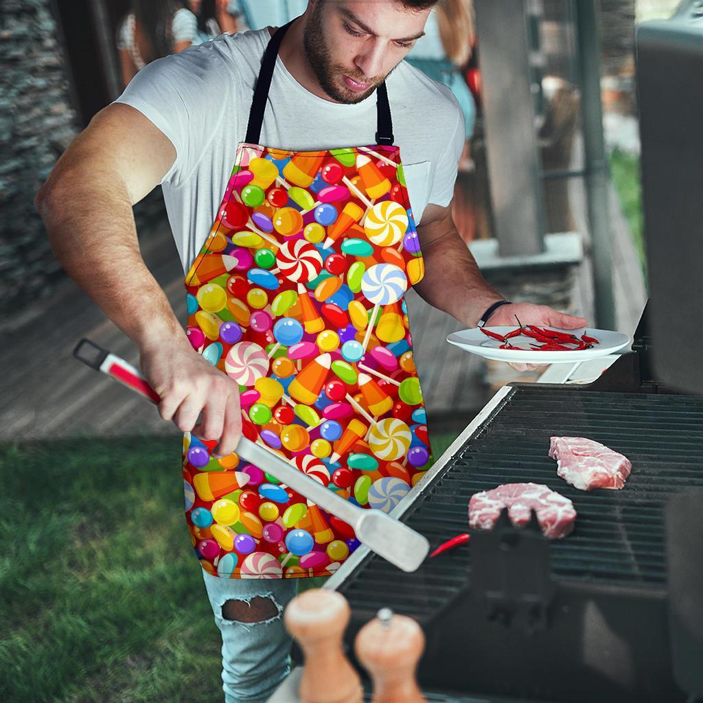 Colorful Candy Pattern Print Men's Apron-grizzshop
