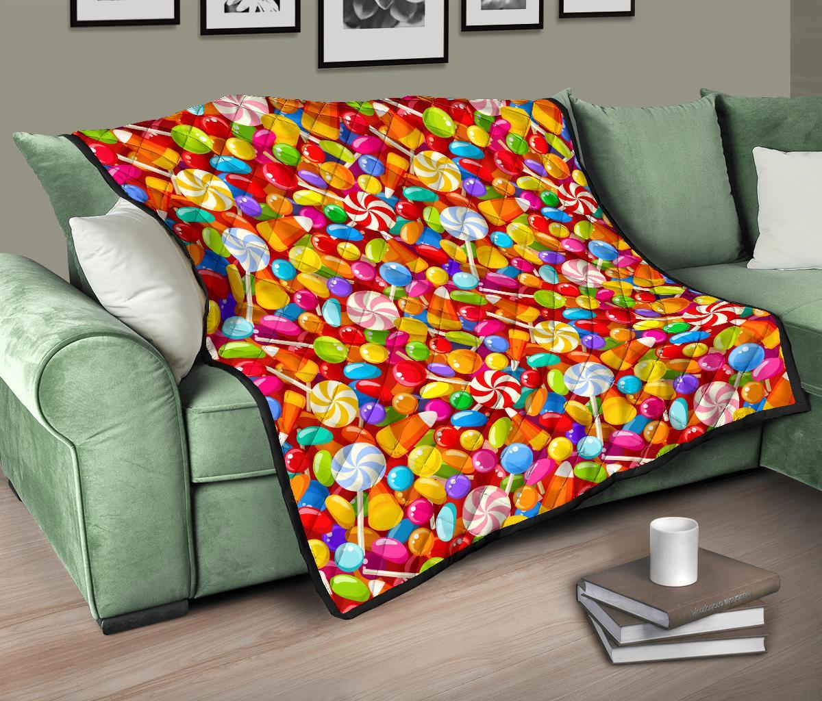 Colorful Candy Pattern Print Quilt-grizzshop