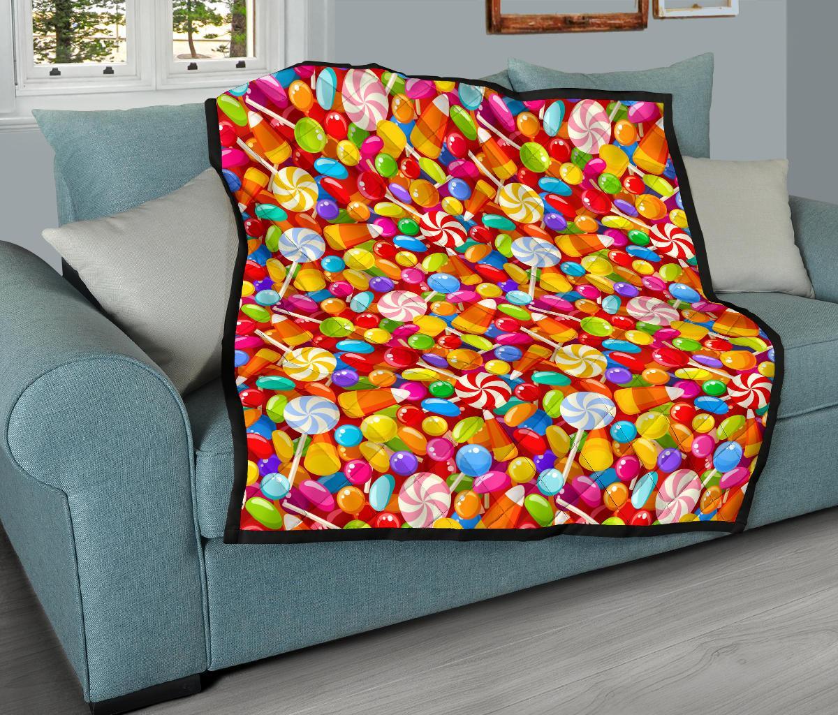 Colorful Candy Pattern Print Quilt-grizzshop