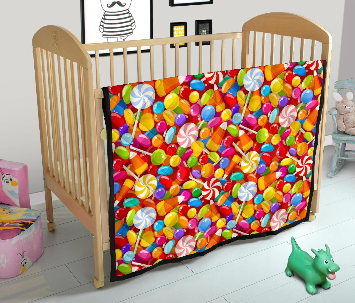 Colorful Candy Pattern Print Quilt-grizzshop